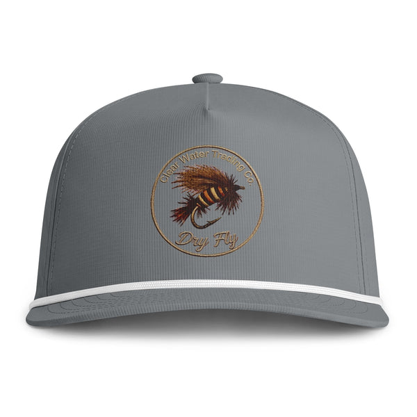 Clear Water Dry Fly Badge Rope Hat — Fly Fishing Printed Cap