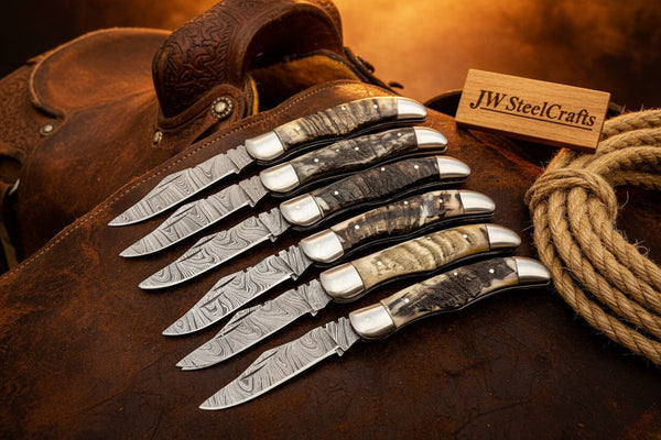 Trailfold Stag Pocket Knife Set 8