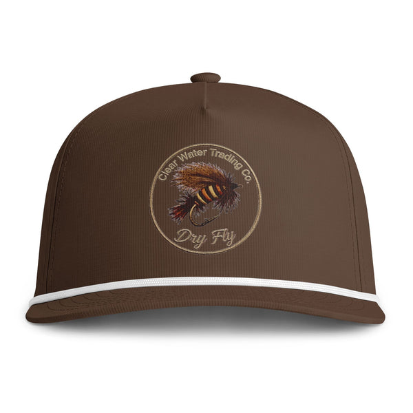 Clear Water Dry Fly Badge Rope Hat — Fly Fishing Printed Cap