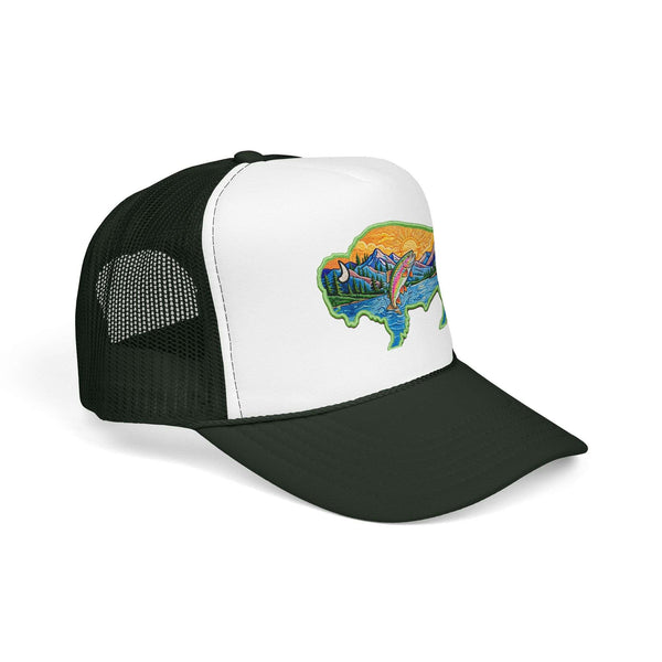 Sunset Buffalo Mountain Patch Foam Trucker Hat | Clear Water Trading Co.