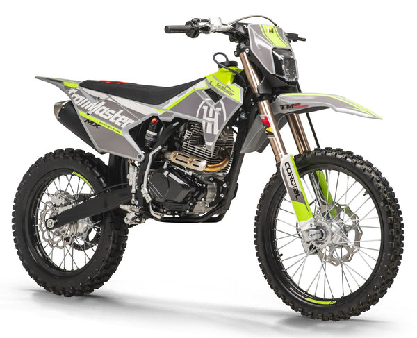 TrailMaster MX250-Pro Dirt Bike, 5-Speed Manual, Dual Disc Brakes, Electric Start (21/18) Wheels