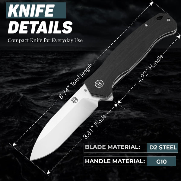 The Wild Trail Folding Pocket Knife Giftset for Men and Women (Silver and Black)