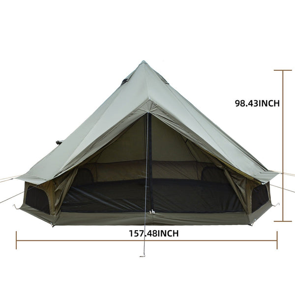 Oxford Bell Tent 13.1FT with Stove Jack for Family Camping