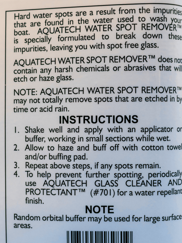 Marine Water Spot Remover for Glass