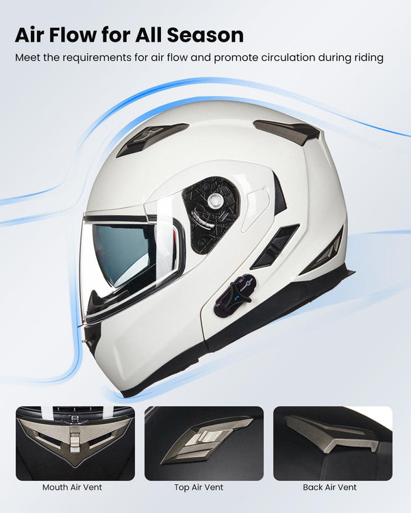 ILM Bluetooth Integrated Modular Flip up Full Face Motorcycle Helmet Model 953