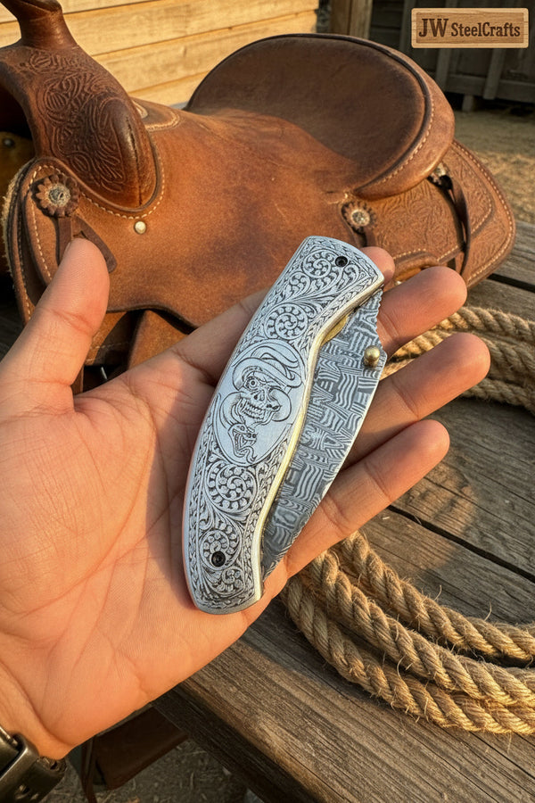 Obsidian Mosaic Folder Knife 8