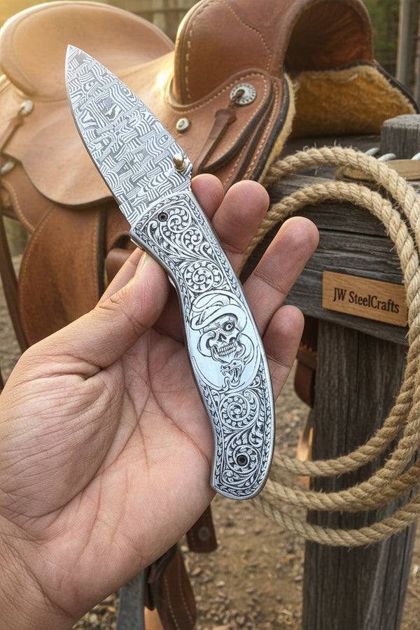 Obsidian Mosaic Folder Knife 8