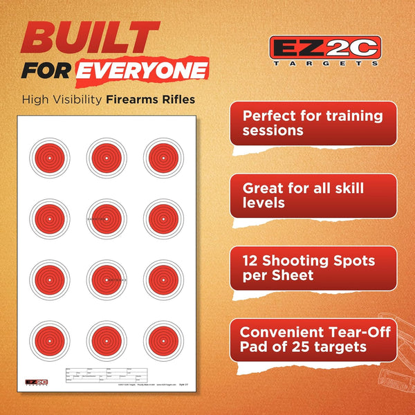 25 EZ2C Targets Style 27/RD10: Small-bore 50ft Paper Shooting Target 11