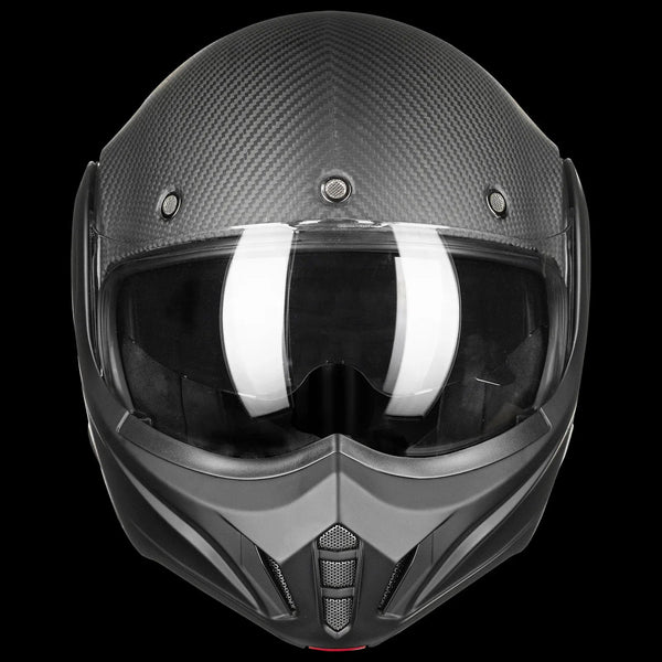 ILM Carbon Fiber Vintage Full Face Modular Motorcycle Helmet Model B707C