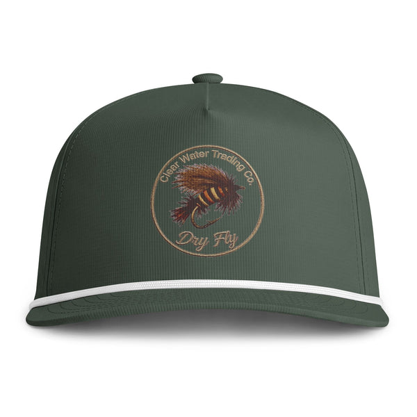 Clear Water Dry Fly Badge Rope Hat — Fly Fishing Printed Cap