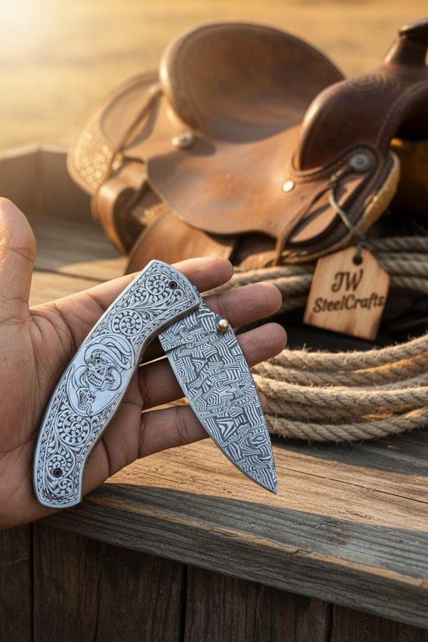 Obsidian Mosaic Folder Knife 8