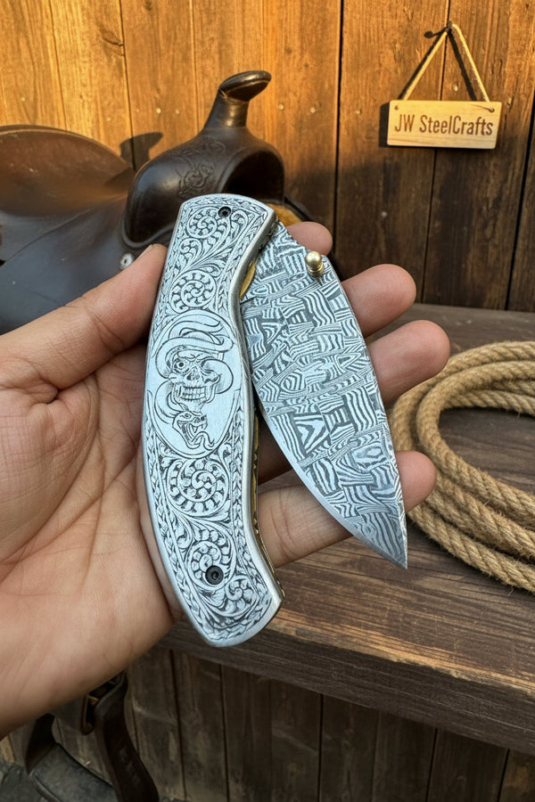Obsidian Mosaic Folder Knife 8