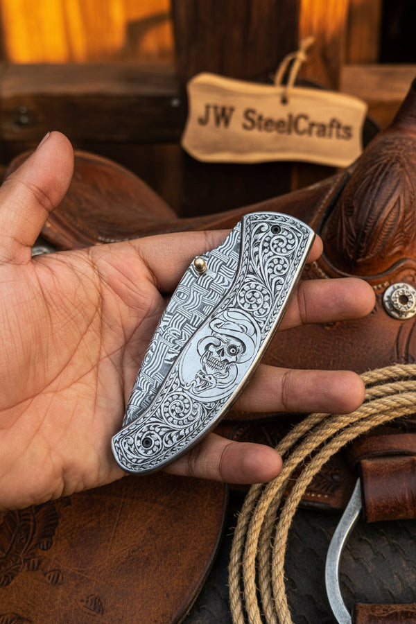 Obsidian Mosaic Folder Knife 8