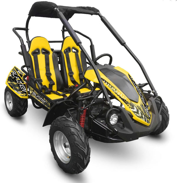 TrailMaster Blazer 200R MID-Size Go Kart, 7.5hp Torque Converter, Electric Start Reverse, Kids Ages 7-12