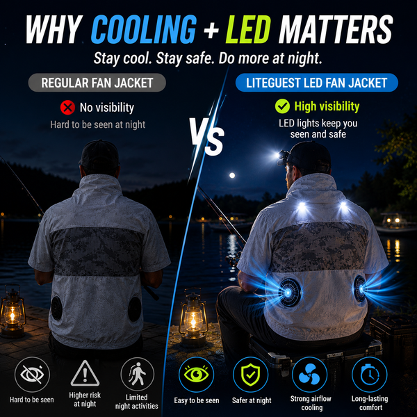 LITEGUEST LED Cooling Fan Jacket | Night Visibility & Active Cooling