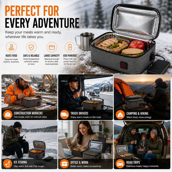 LITEGUEST USB Heated Insulated Lunch Bag | Keeps Meals Warm