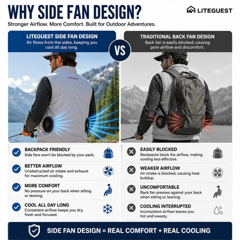 LITEGUEST 360° Side Fan Cooling Vest | Stay Cool in 100°F Heat