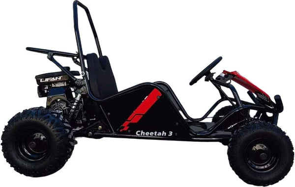 TrailMaster Cheetah 3 Kids Mini Go Kart, 80cc gas engine, seat belt, Kids Ages 4-9