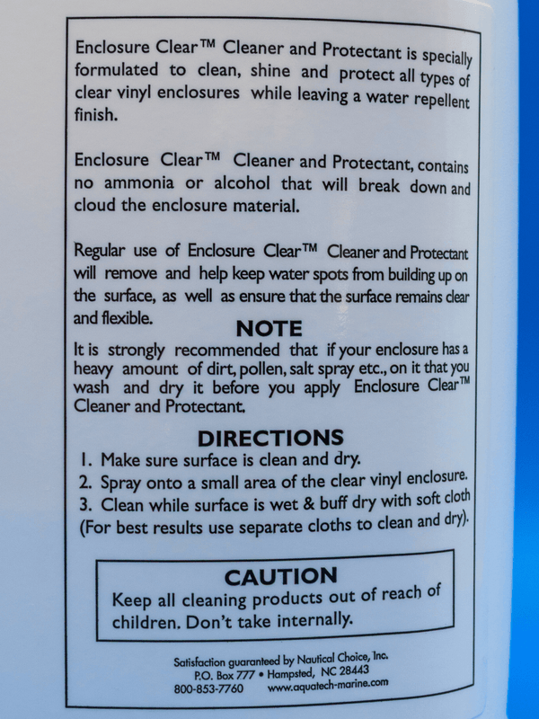Enclosure Clear Cleaner & Protectant for Marine Vinyl