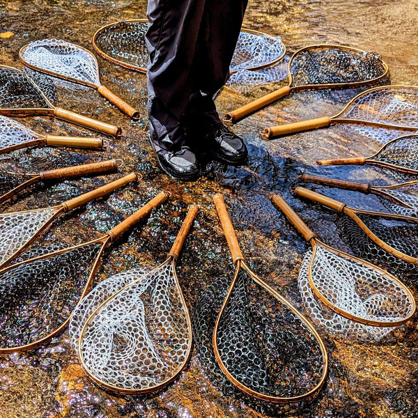 Blue Line - Bamboo Fly Fishing Landing Net/Hand Net