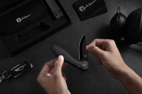 The Vector Folding Pocket Knife Giftset for Men and Women (Black)