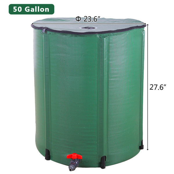 Collapsible Rain Barrel 50 200 Gallon Water Collection Tank Garden Watering