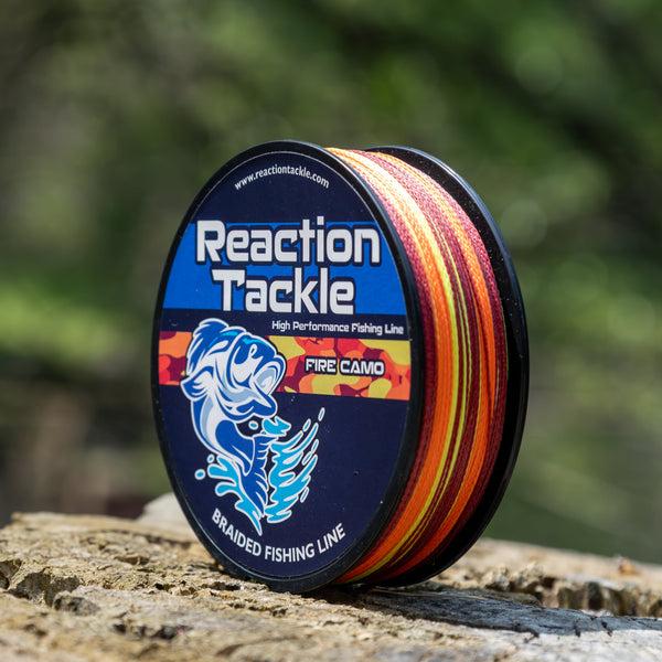 Reaction Tackle Braided Fishing Line - Fire Camo