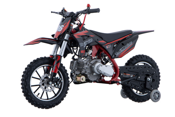 TrailMaster TM06 60cc Gas Dirt Bike, with Electric Start, Automatic, Training Wheels Included, Ages 6-9