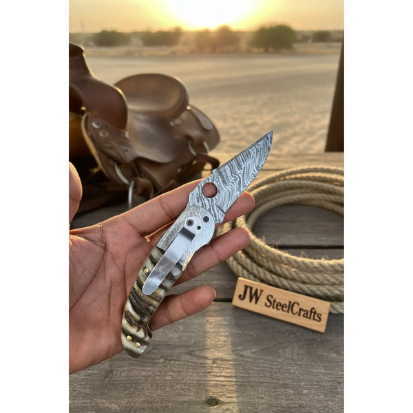 Talonclaw Damascus Folder Knife 7
