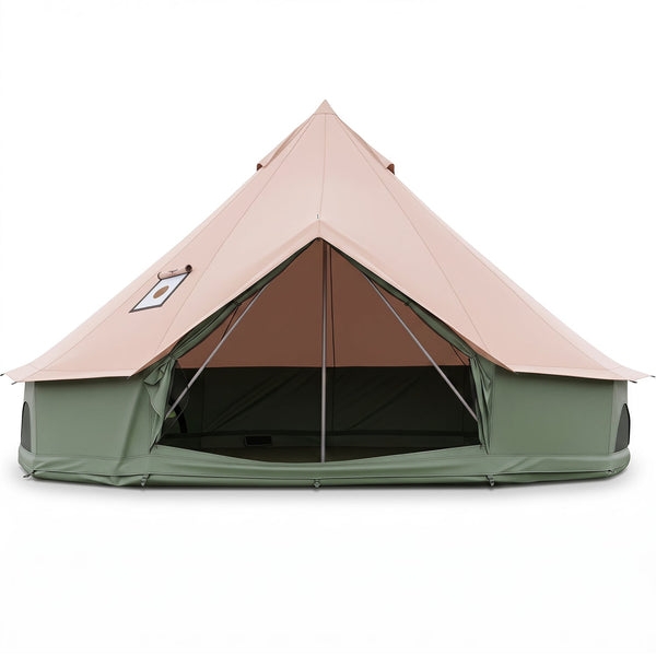 Waterproof Bell Tent with Stove Jack and Mesh Windows