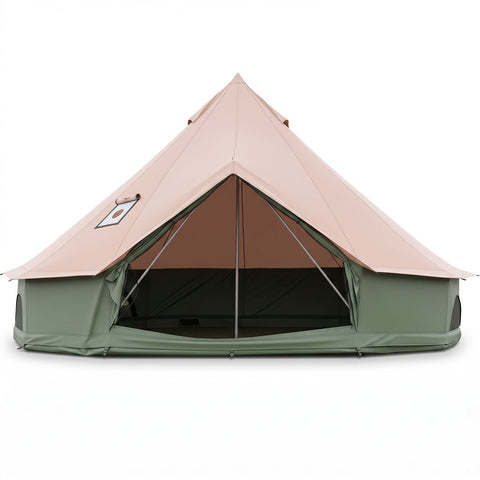 Waterproof Bell Tent with Stove Jack and Mesh Windows