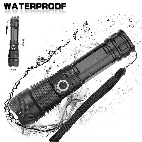 Adjustable Rechargeable Powerful Zoomable LED USB Flashlights High Lumens Powerful Tactical Waterproof Super Bright Flashlights Best For Camping Outdoor Hiking Running Riding