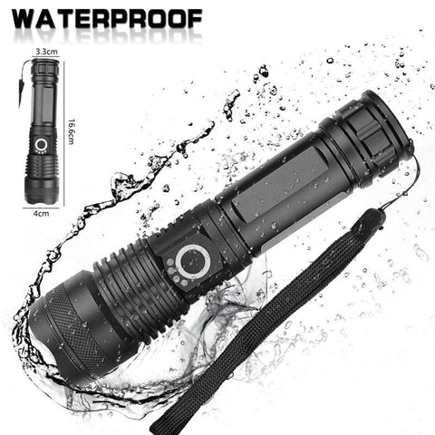 Adjustable Rechargeable Powerful Zoomable LED USB Flashlights High Lumens Powerful Tactical Waterproof Super Bright Flashlights Best For Camping Outdoor Hiking Running Riding