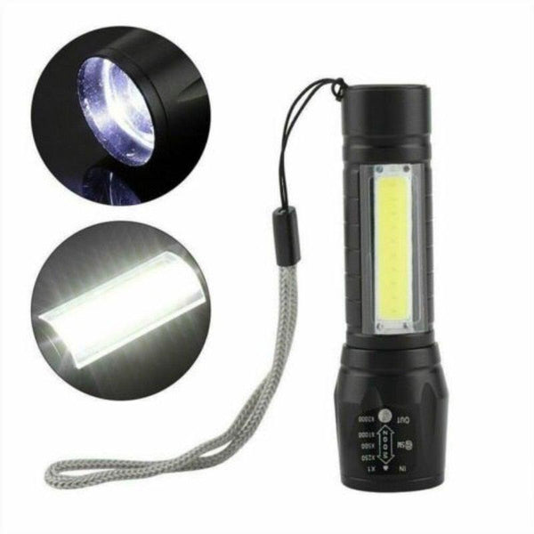 Flashlights Rechargeable USB Portable Super Bright Waterproof Zoomable Portable LED Focus Flashlight Mini Torch Tactical Flash Light Torch Light Camping Hiking