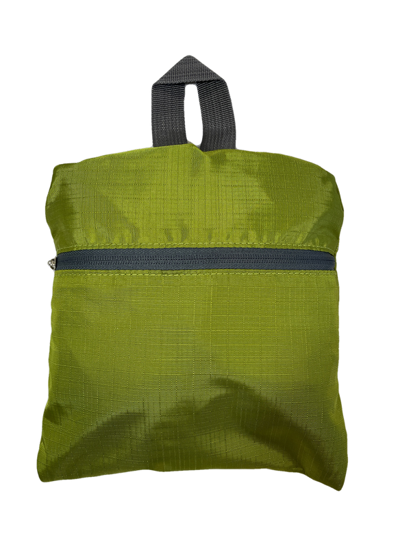 Green polyester backpack