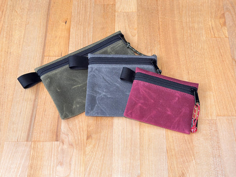 Waxed Canvas Zip Pouches, Classic EDC Wallets & Bushcraft Organizers Bult to Last