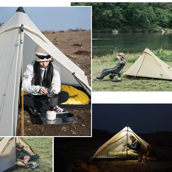 Ultralight 1-Person Poleless Tent Rainproof Easy Setup