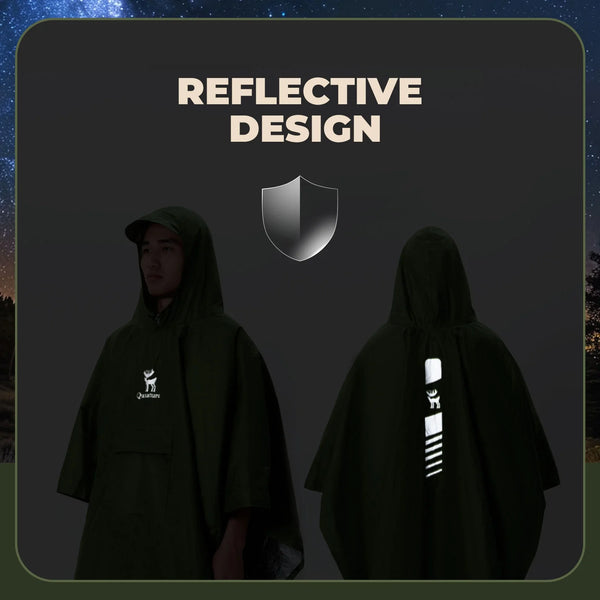 Unisex Waterproof Rain Poncho with Pocket for Hiking Outdoor
