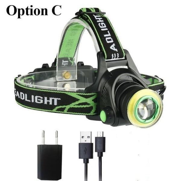 Rechargeable Adjustable 10000LM Led Headlamp Micro USB Charger Flashlight Head Lamp Portable Light Torch Flashlight For Night Work Camping Hiking Walking