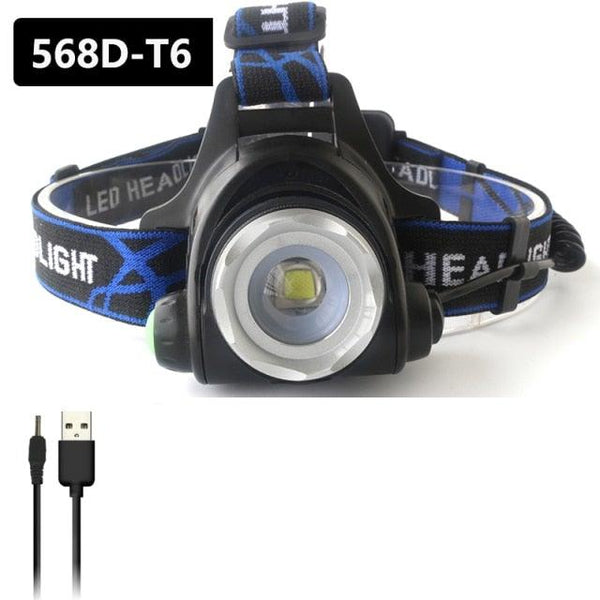 Rechargeable Adjustable 10000LM Led Headlamp Micro USB Charger Flashlight Head Lamp Portable Light Torch Flashlight For Night Work Camping Hiking Walking
