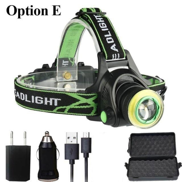 Rechargeable Adjustable 10000LM Led Headlamp Micro USB Charger Flashlight Head Lamp Portable Light Torch Flashlight For Night Work Camping Hiking Walking