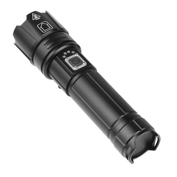 Rechargeable LED Flashlight High Lumen USB Ultra Bright Adjustable Powerful Zoomable Flashlight Water Resistant For Daily Household and Outdoor Camping Hiking Riding Running
