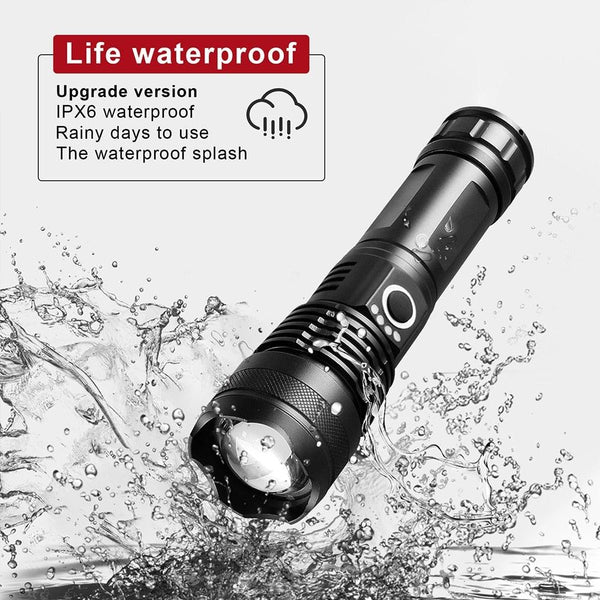 Rechargeable LED Flashlights High Lumens Waterproof Zoomable Super Bright Tactical Flashlight Powerful USB LED CREE Flashlight Hand Lamp For Hiking Camping Household Outdoor Sport