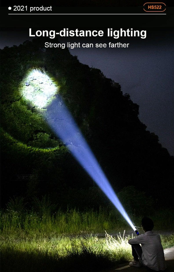 Rechargeable LED Flashlights High Lumens Waterproof Zoomable Super Bright Tactical Flashlight Powerful USB LED CREE Flashlight Hand Lamp For Hiking Camping Household Outdoor Sport