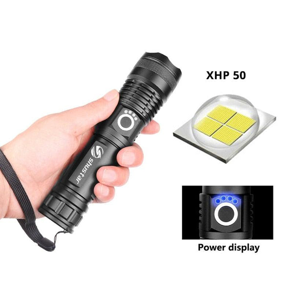 Rechargeable LED Flashlights Waterproof Hnadheld Super Bright High Lumens Zoomable Powerful Lamp Bead Flashlight Torch For Outdoor & Indoor Camping Running Fishing Hiking Lamp