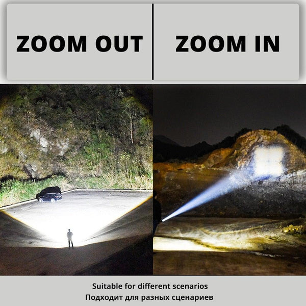 Rechargeable LED Flashlights Waterproof Hnadheld Super Bright High Lumens Zoomable Powerful Lamp Bead Flashlight Torch For Outdoor & Indoor Camping Running Fishing Hiking Lamp