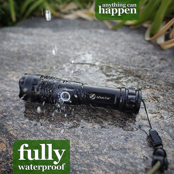 Rechargeable LED Flashlights Waterproof Hnadheld Super Bright High Lumens Zoomable Powerful Lamp Bead Flashlight Torch For Outdoor & Indoor Camping Running Fishing Hiking Lamp