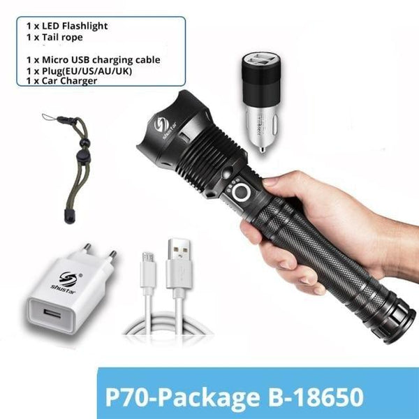 Rechargeable LED Flashlights Waterproof Hnadheld Super Bright High Lumens Zoomable Powerful Lamp Bead Flashlight Torch For Outdoor & Indoor Camping Running Fishing Hiking Lamp