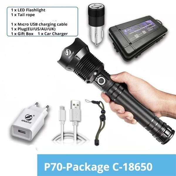 Rechargeable LED Flashlights Waterproof Hnadheld Super Bright High Lumens Zoomable Powerful Lamp Bead Flashlight Torch For Outdoor & Indoor Camping Running Fishing Hiking Lamp