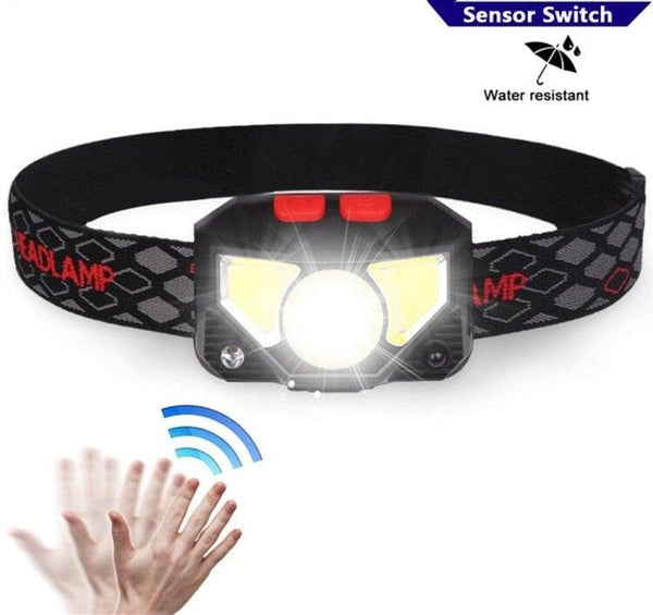 Rechargeable Powerful USB LED High Lumen Headlamp Ultra-Light Bright Headlight Waterproof Sensor Head Light For Outdoors Camping Running Hiking Biking Fishing